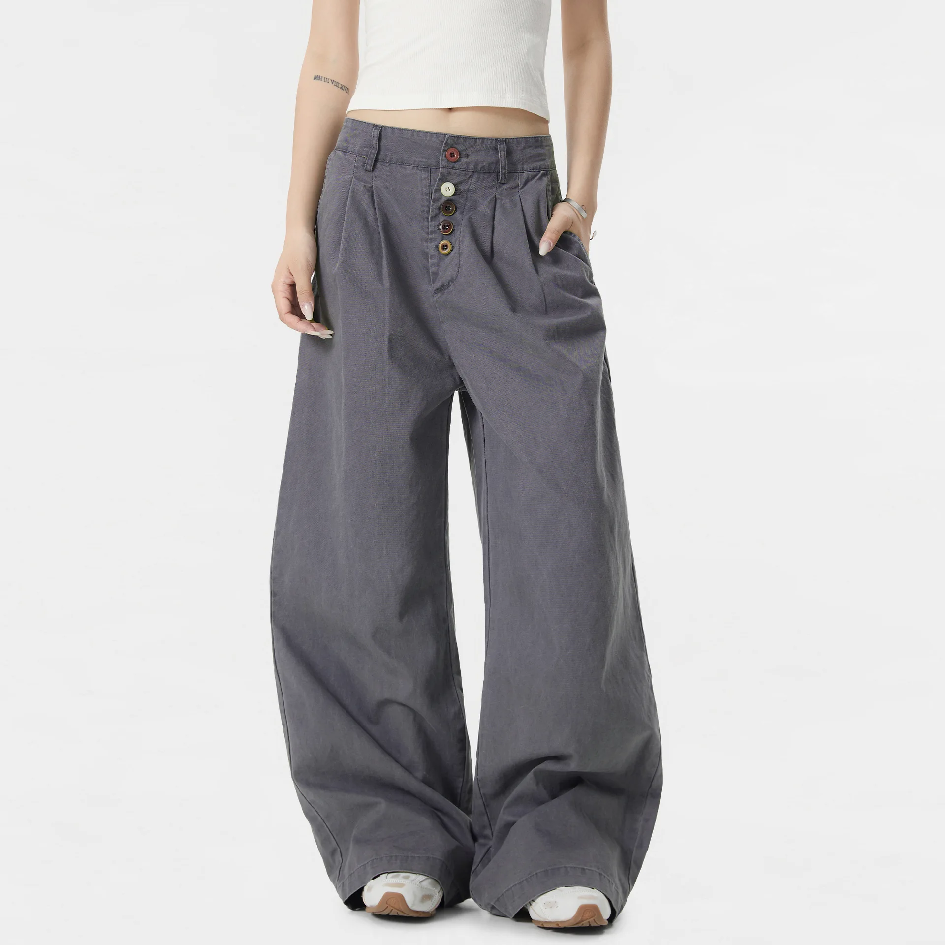 OR FL American Cleanfit 100 Cotton Women Logging Cargo Trousers Trendy Brand Baggy Staraight Wide Leg Pants Slacks Trousers Y2k