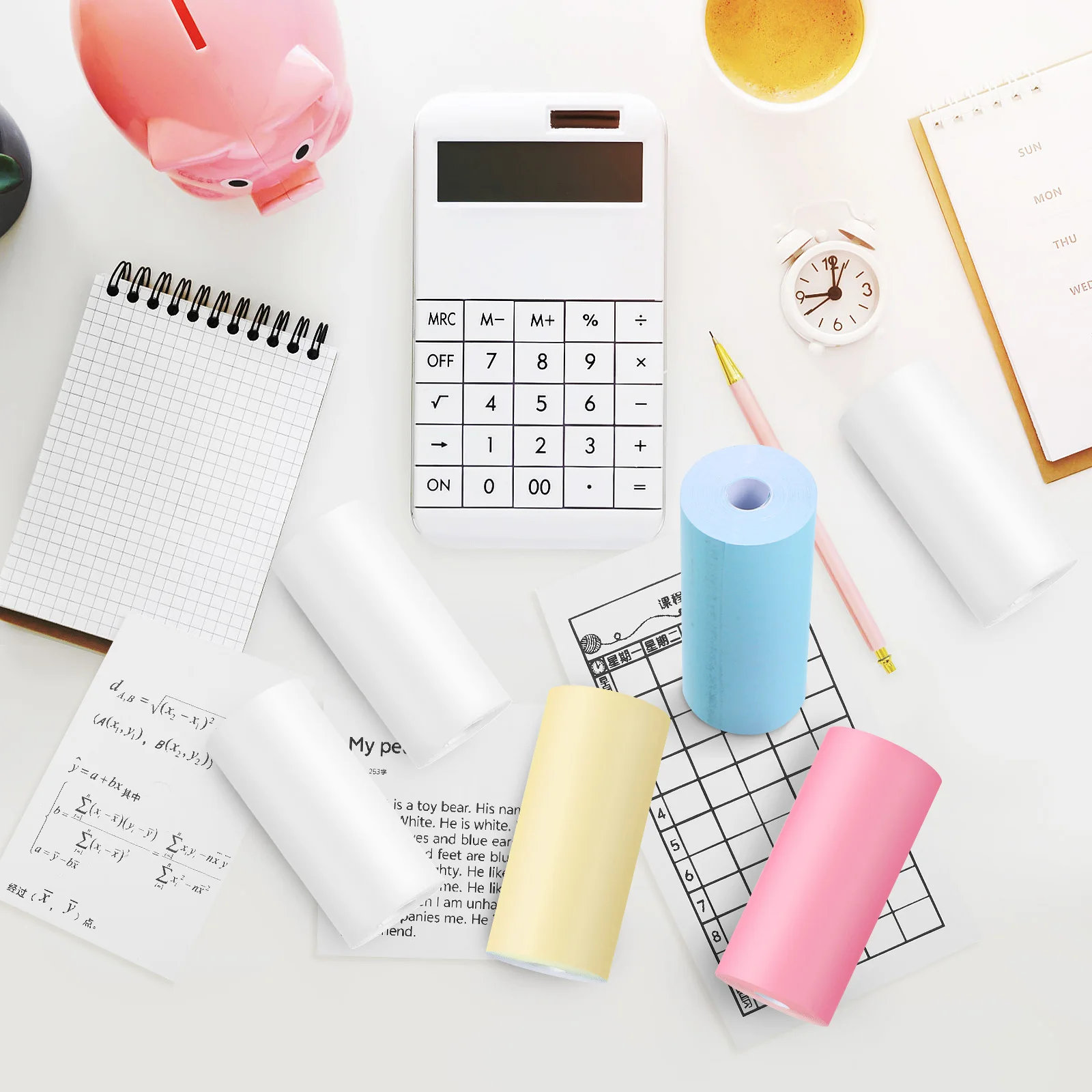 13 Rolls Thermal Paper Instant Printer Pocket Sticker Filling for Mini Stickers Label Office