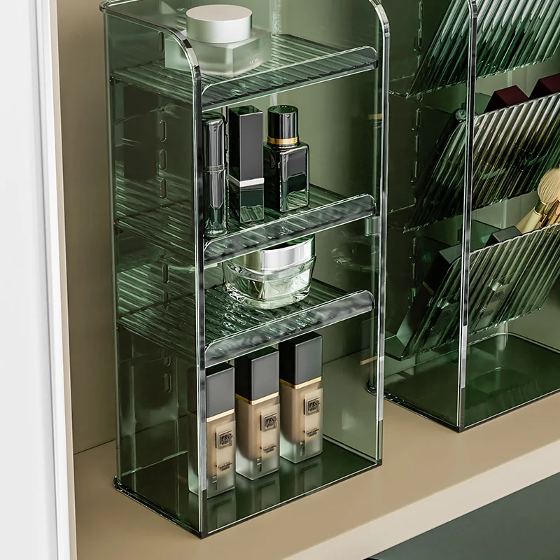 Makeup Shelf Bathroom Organizer and Storage Clear Makeup Organizer Cabinet Organizer Vertical Storage Box Jewelry Display Stand