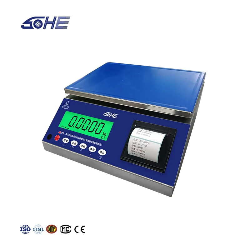 

SOHE 0-30KG High Precision Industrial Printing Table Scale Balance All Stainless Steel Explosion-Proof LCD Display 1g