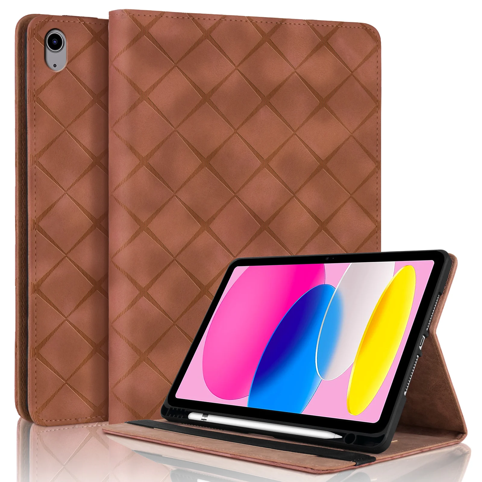 Tablet Case For iPad 2025 Air Pro MINI 3 4 5 6 7 8 9 10th 11th Generation Check Texture 10.9 10.2 11 12.9 13 inch Cases Cover