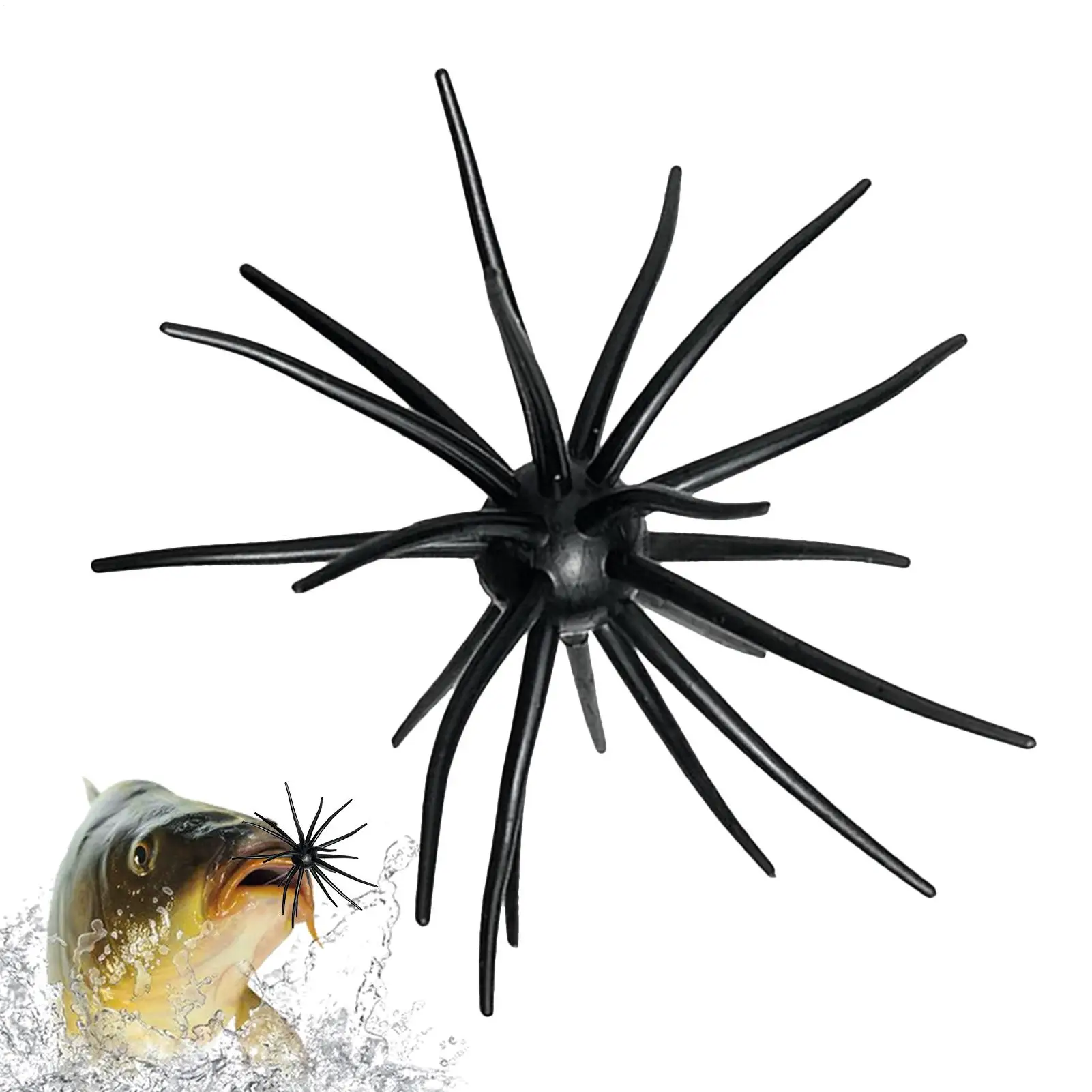 Señuelos de pesca artificiales, cebo suave de erizo de mar, señuelos de erizo de mar artificiales suaves para trucha de río, bagre de agua salada, costa de lago