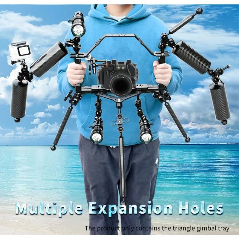 Diving Tray Rig Video Triangular Stabilizer Gimbal Tripod Base Bracket SLR Camera Underwater Photography Light Stand Tripod Base