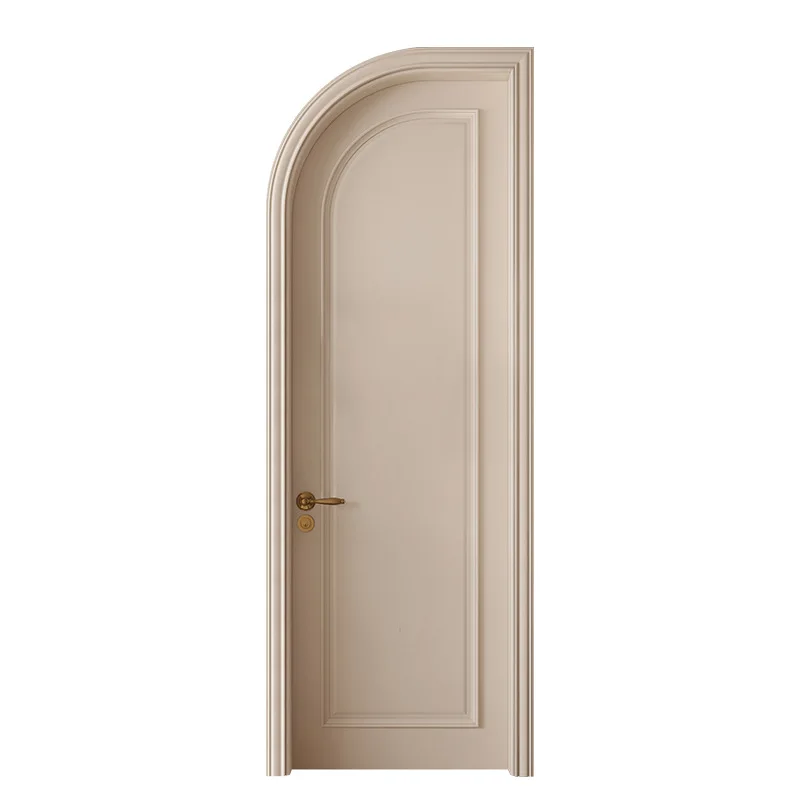 

Log wind semi-arc arched bedroom solid wood door room retro white paint