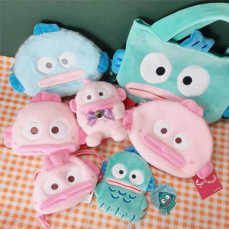 

Sanrio Animation Ugly Hot Hangyodon Bigmouth Fish Monster Plush Toy Large Capacity Bag Coin Purse Storage Bag Headset Bag