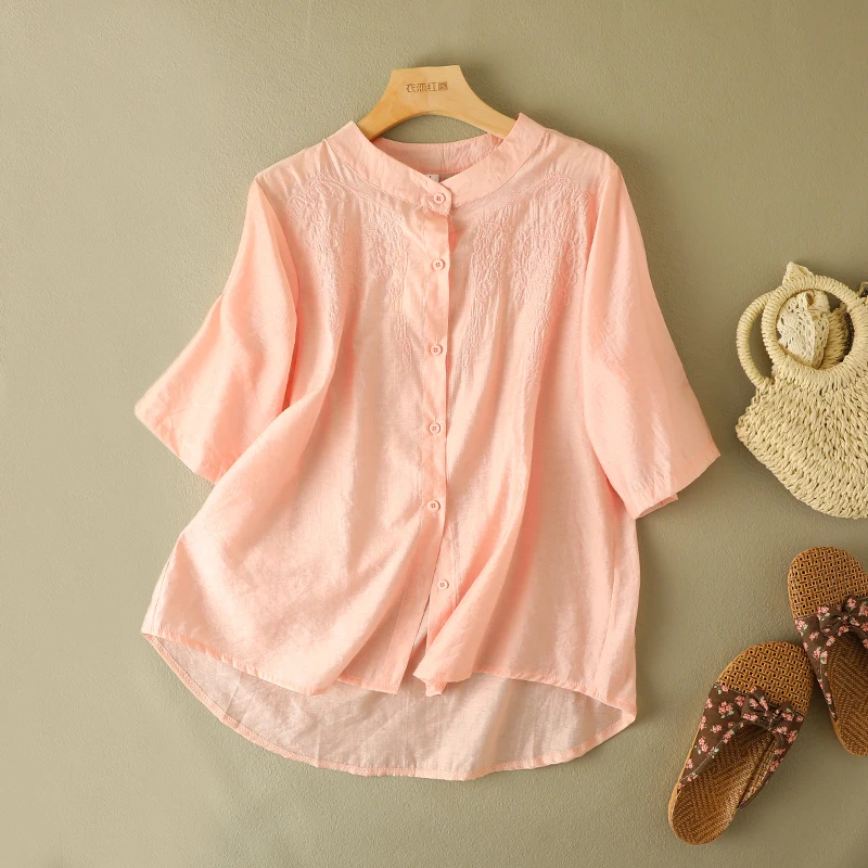 

Новый летний однотонный повседневный круглый асимметричный открытый кардиган с вышивкой «пять четвертей» на пуговицах для больших размеров...