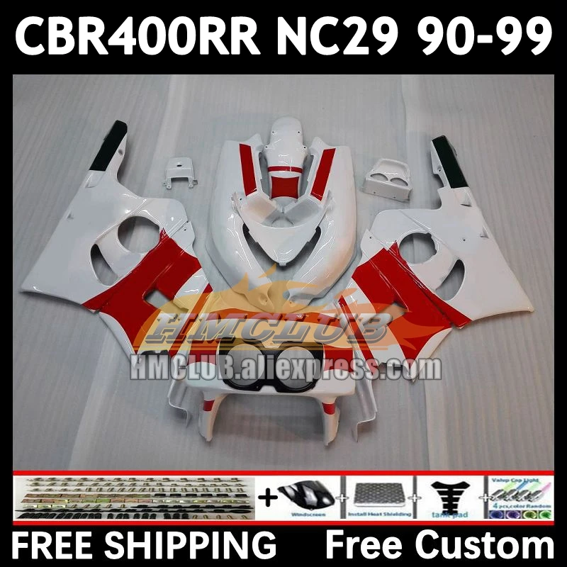 Bodywork For HONDA CBR400 CBR 400 RR red white 400RR 90 91 92 93 94 104No.10 CBR400RR NC29 1995 1996 1997 1998 1999 Fairings