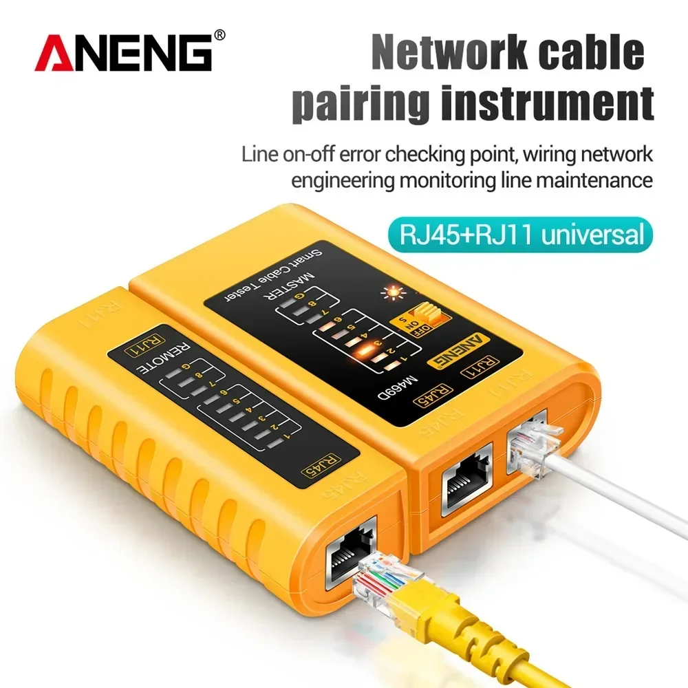 ANENG M469D Network Cable Connection Detector RJ45 RJ11 Tester Open Short Circuit Test Shielded Cable Telephone Line Repair Tool