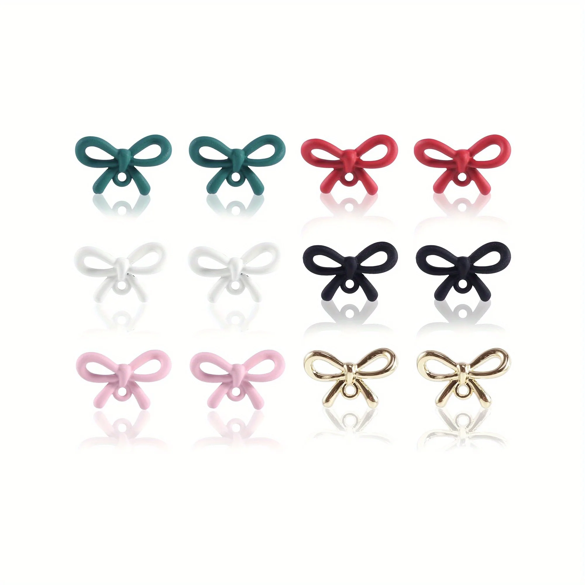 

6Pcs Bow Earrings for Women, Ribbon Earrings Cute Bowknot Stud Bow Jewelry Party Fashion Earings Gift