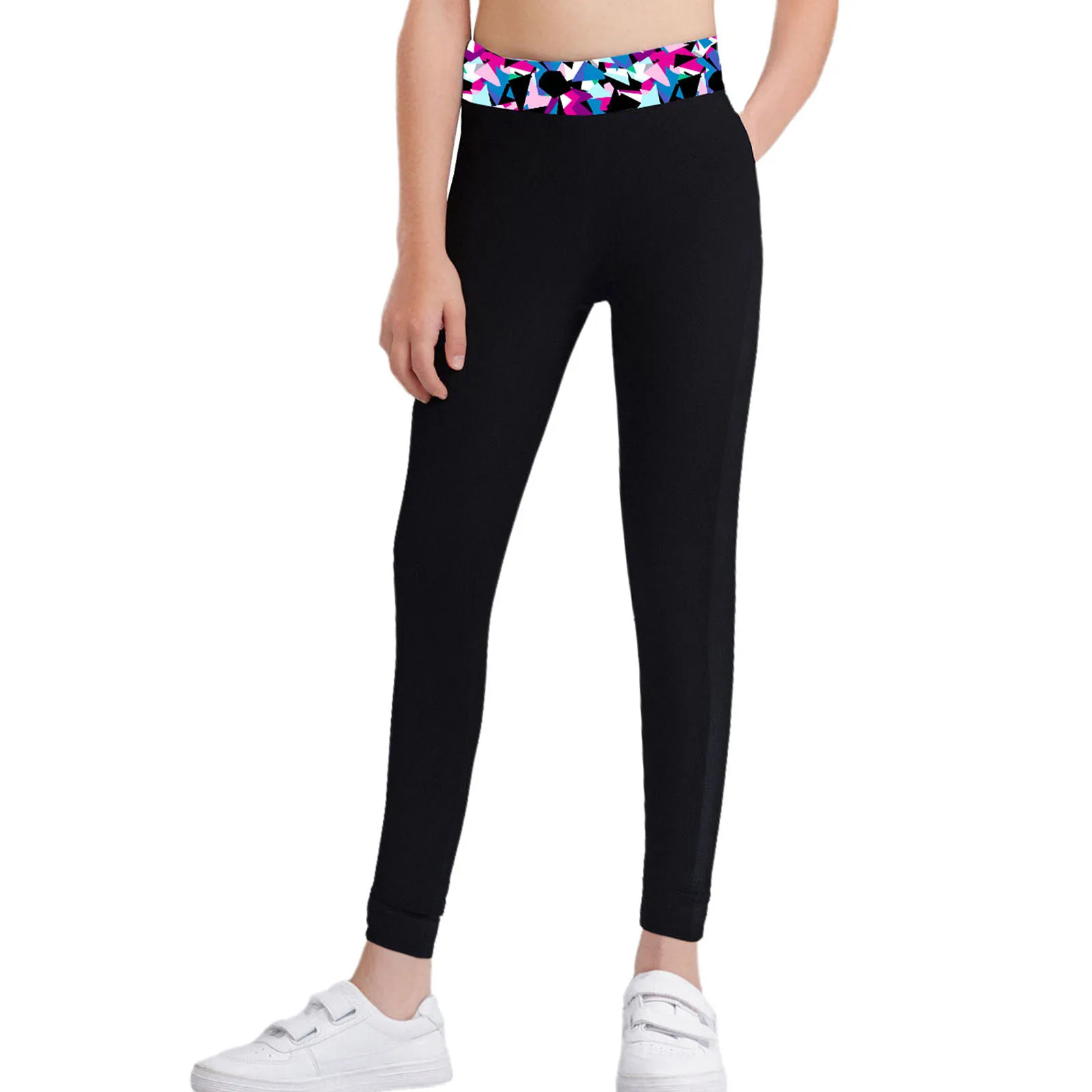 Pantaloni sportivi da yoga per bambini per ragazze Pantaloni ad asciugatura rapida Corsa Allenamento Attività all'aperto al coperto Costumi Leggings stampati