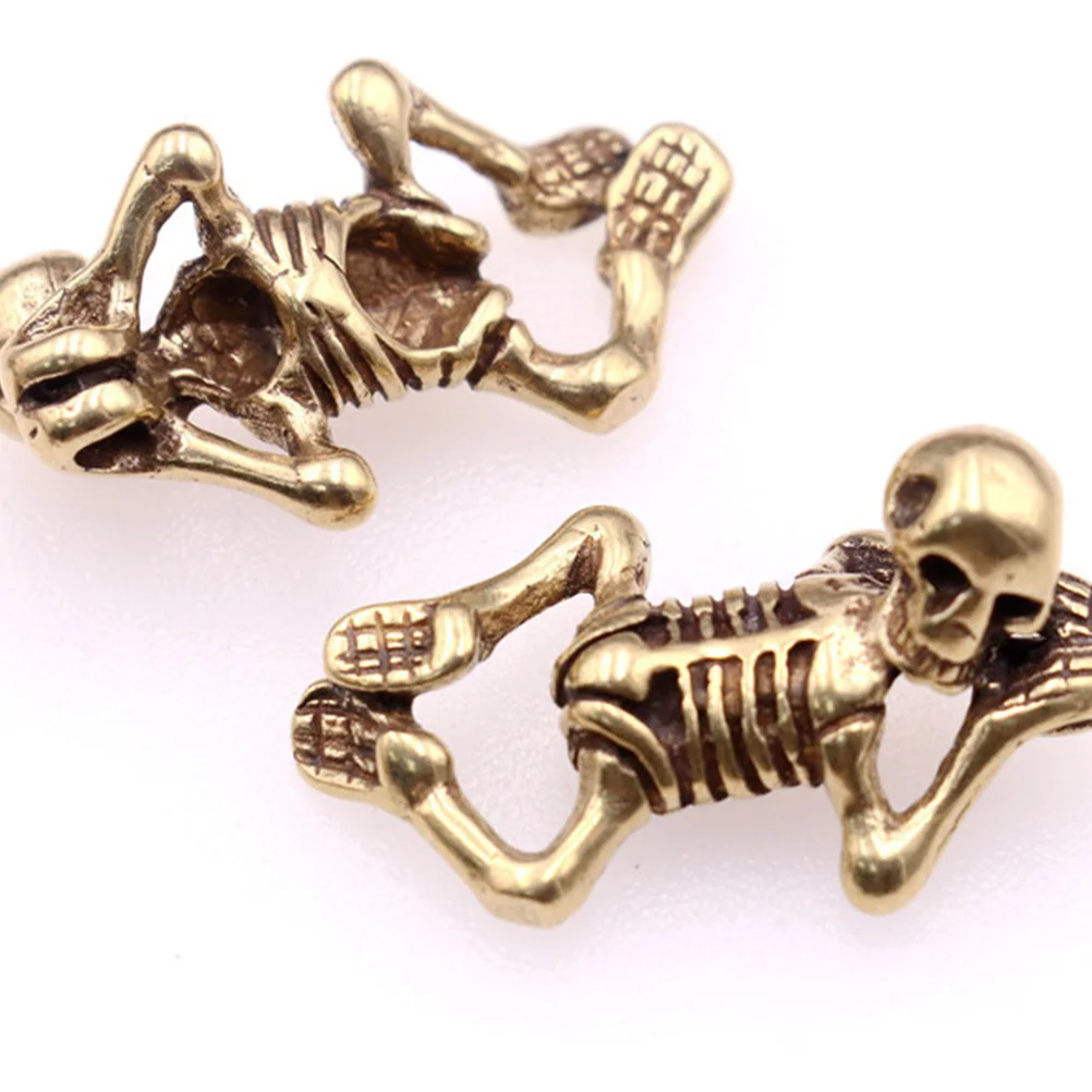 

Golden Skull Pendant Durable Creative Design Hanging Charm Jewelry Making Accessories Keychain Bag Skull Pendant