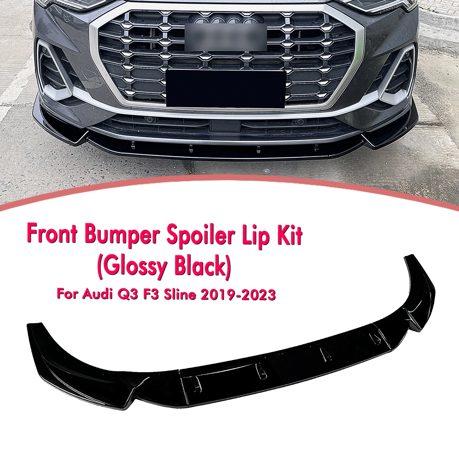 Divisor de lábios spoiler dianteiro, Audi Q3 F3 Sline 2019 2020 2021 2022 2023 2024