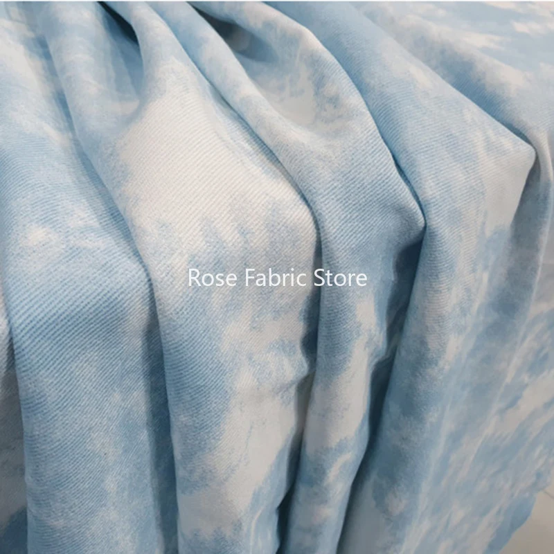 Tela vaquera teñida con lazo de alta calidad, tela vaquera estampada colorida, sarga de algodón, costura de vestido, abrigo, Blazer, bricolaje, hecho a mano, 50cm