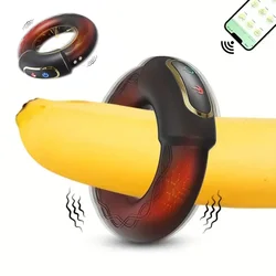 APP Bluetooth Vibrator for Men Cock Ring Penis Vibrating Penis Delay Trainer Cock Ring Glans Massager Male Sex Toys for Adult