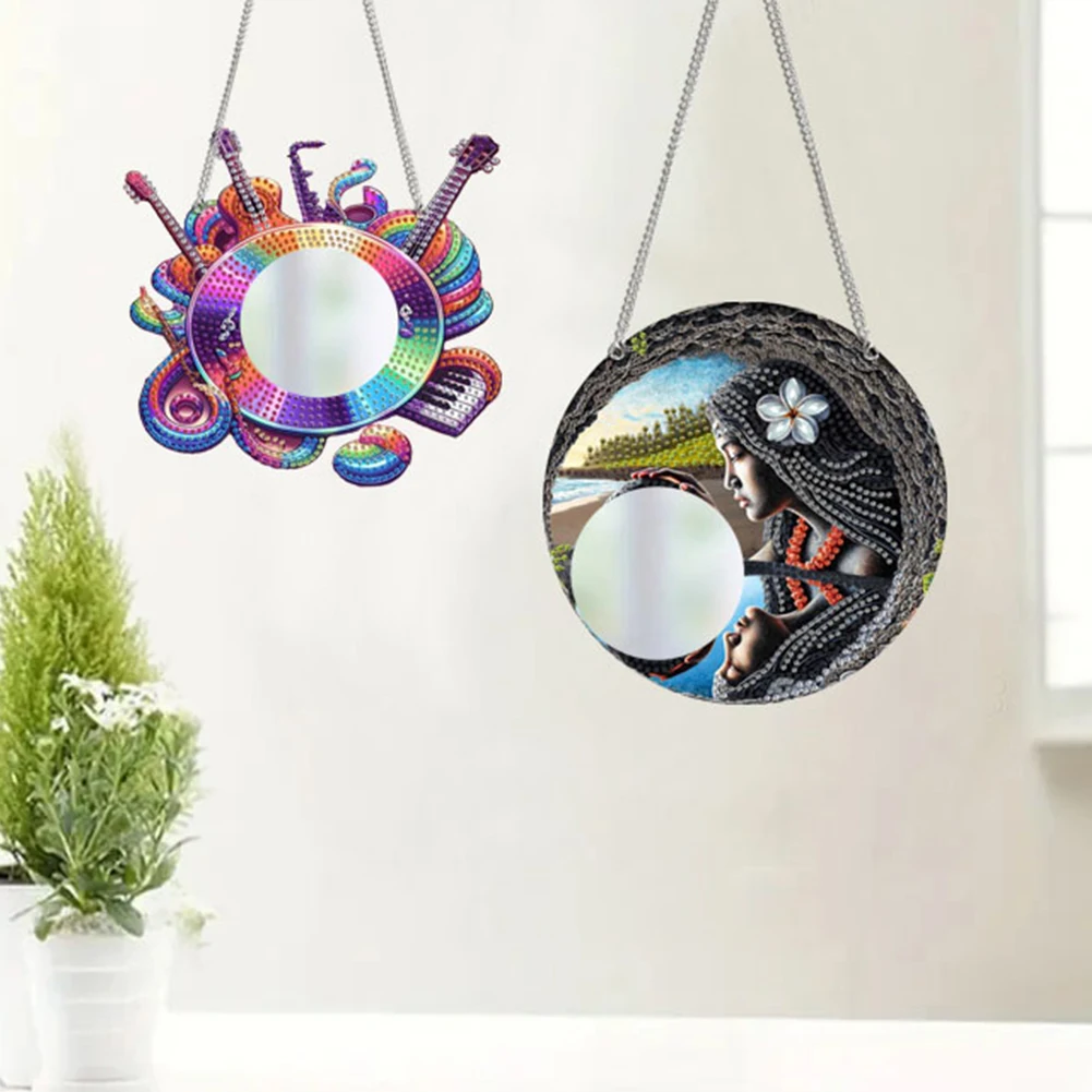 

Decorative DIY Hanging Mirror in Classic Style Compact Size 195x185mm Great for Living Room Bedroom Wall Decor Home Improvement