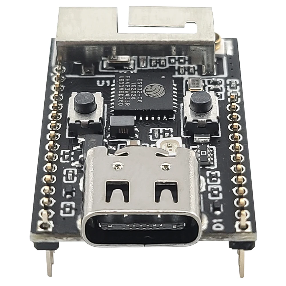 Wifi6 ESP32 C6 Development Board RISC-V 32-Bit ESP32-C6 N4 BT Wifi Module with Crystal Oscillator RGB LED 4MB FLASH USB Type-C