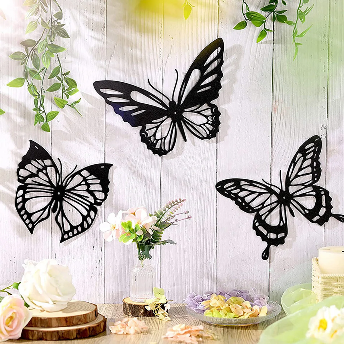 1pc metal butterfly hollow wall decorations creative home iron decorations iron butterfly hollow wall hangings