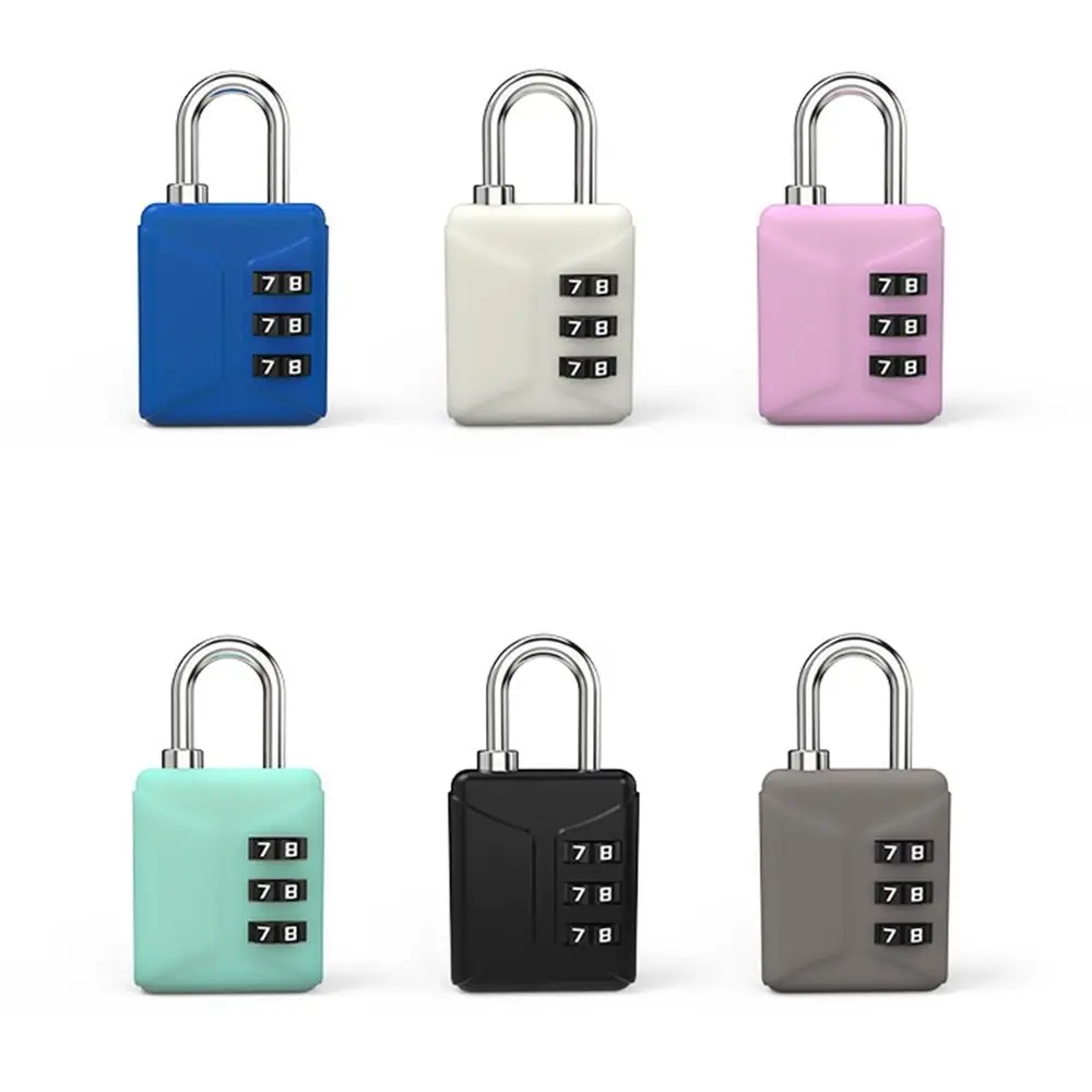 Portable 3 Dial Digit Combination Lock Dormitory Cabinet  Lock Password Lock Backpack Zipper Lock Luggage Padlock