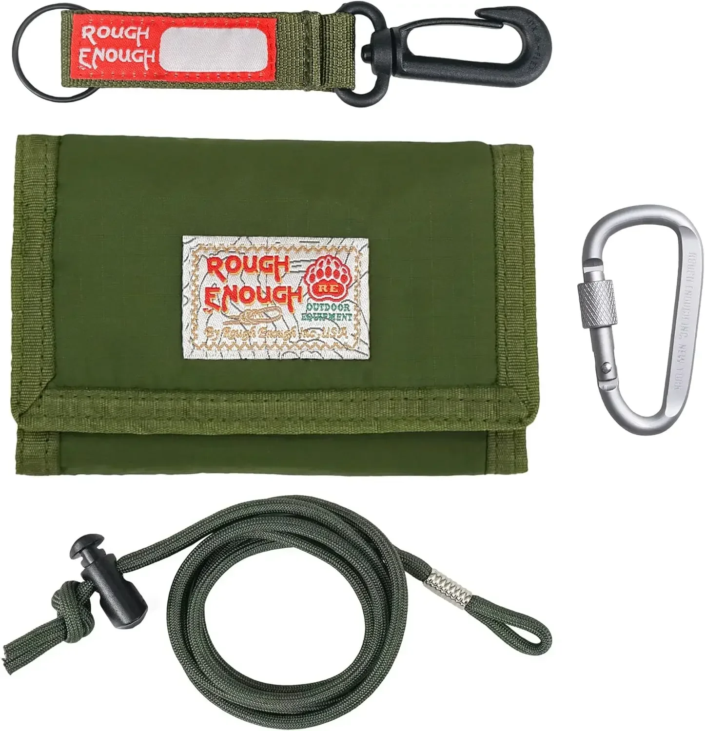 Rough Enough Kids Wallet for Boys Teens with Neck Lanyard Keychain Zipper Coin Pocket Card Holder