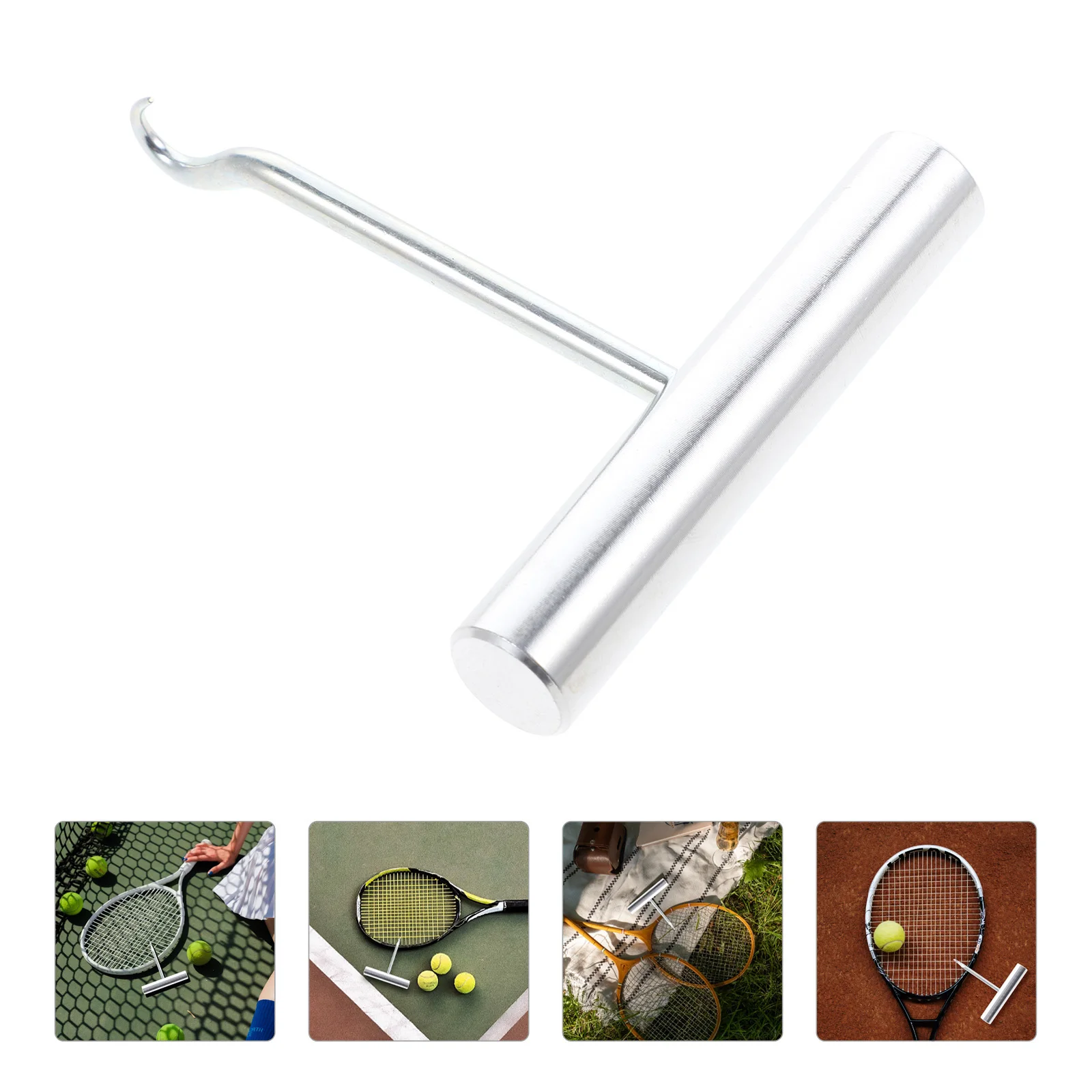 

Badminton Tennis Stringing Tool Stainless Steel Bent Tip T Shape Racket String Puller for Racket Repair and Stringing Machine