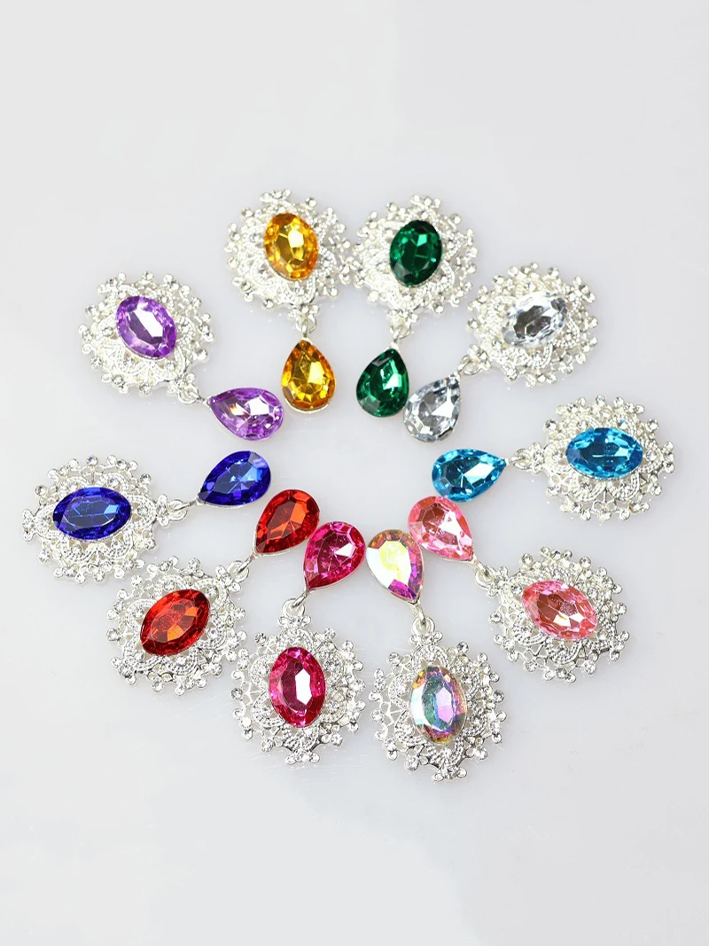 Broche en strass brillant, pendentif en cristal acrylique, breloques à la mode, magnifique Invitation de mariage, décoration créative de vacances, 5/10 pièces