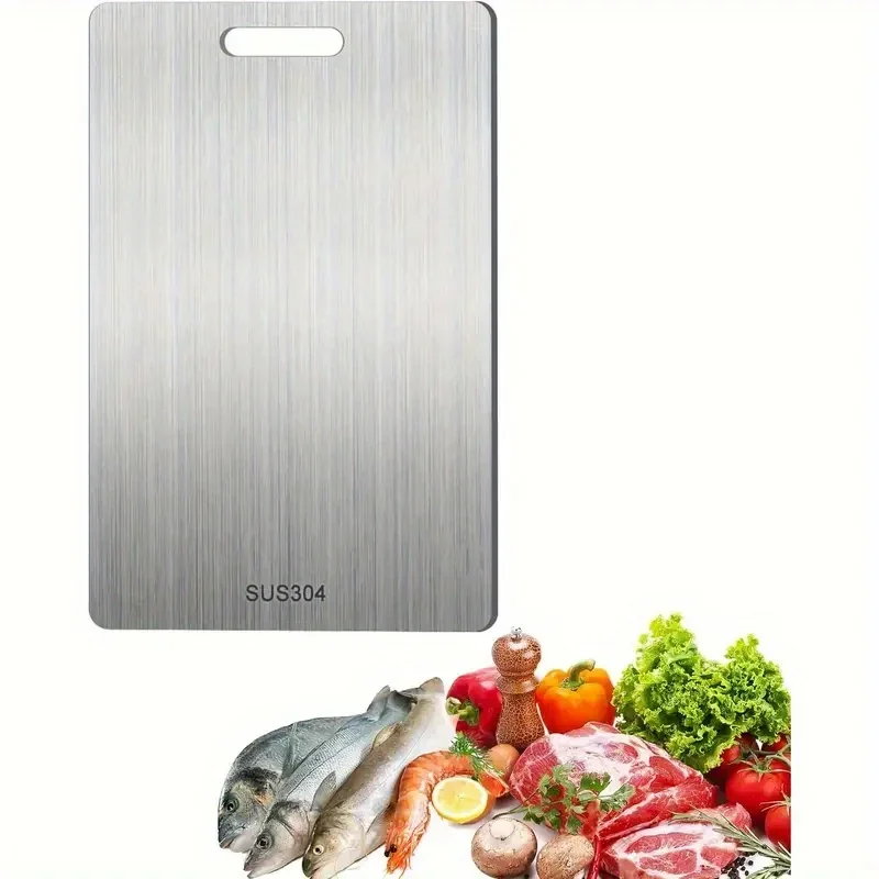 Stainless Steel Cutting Board Double-Sided Thickened Chopping Block Anti-Bacterial & Odor-Resistant Eco-Friendly for Kitchen