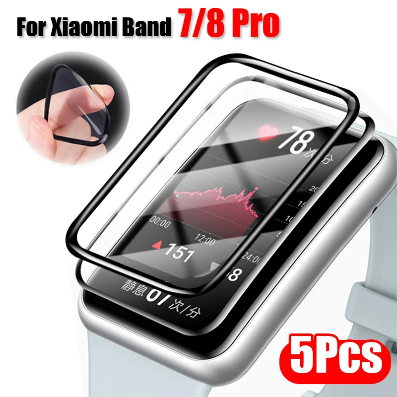 Screen Protector for Xiaomi Mi Band 7 8 Pro Full Coverage for Xiaomi Mi Band 7 8 Pro SmartWatch Case Protective Film Not-glass