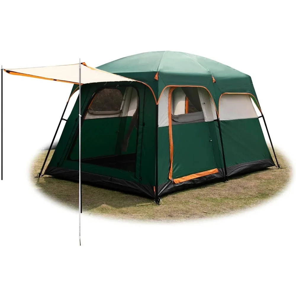 % una tienda grande para 6 personas, tiendas de campaña familiares, pared recta, 3 puertas y 3 ventanas con malla, impermeable, tienda grande para exteriores, picnic,