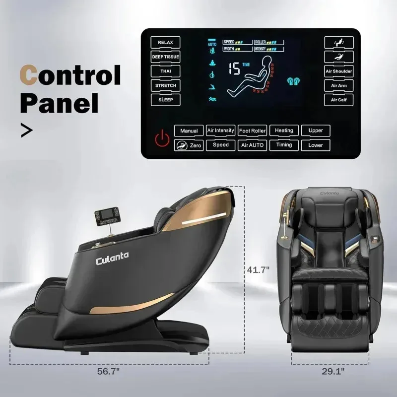 QAZ8-Full.Zero Gravity SL-Track كرسي تدليك شياتسو مع مسح للجسم. أكياس هوائية. بكرات قدم. لليوجا العميق