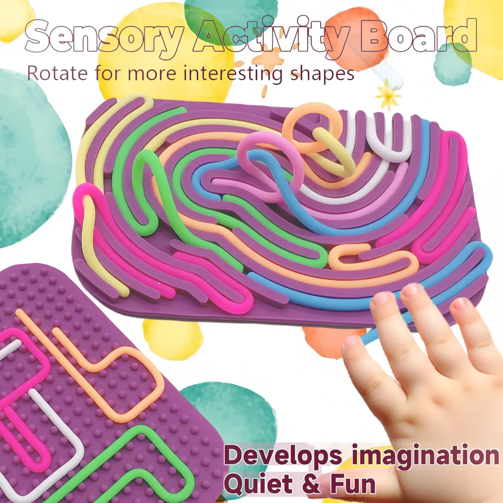 1-8PCS Children\'s Educational Silicone Stress Relieving Toys Twist Board Silicone Sensory Activity Board Twist Relief Board