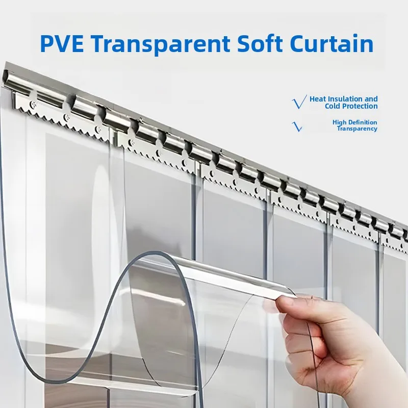 Transparent Plastic Door Curtain Four Seasons Windproof Warmth Preservation Air Conditioner Partition Commercial PVC Home Use