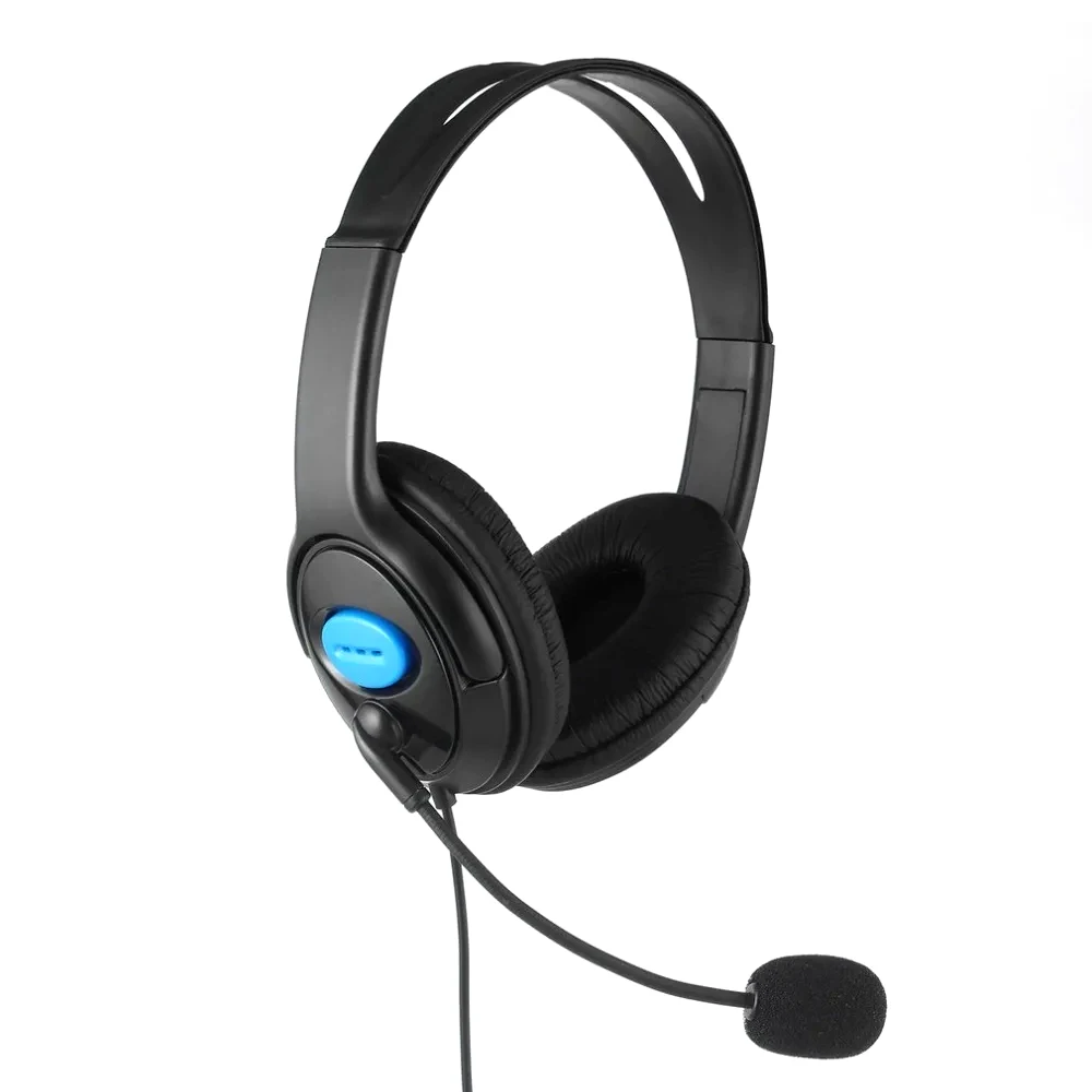 Auscultadores com fio universal com microfone, redução de ruído, auriculares mudo, jogos do PC, PS4, portátil, computador, controle do volume, 3,5 milímetros