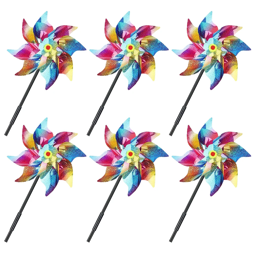 

6pcs Wind Spinner for Yard Garden Outdoor Decor Bird Deterrent Windmill Plastic Spinners Yard Wind Spinner Garden Decoration