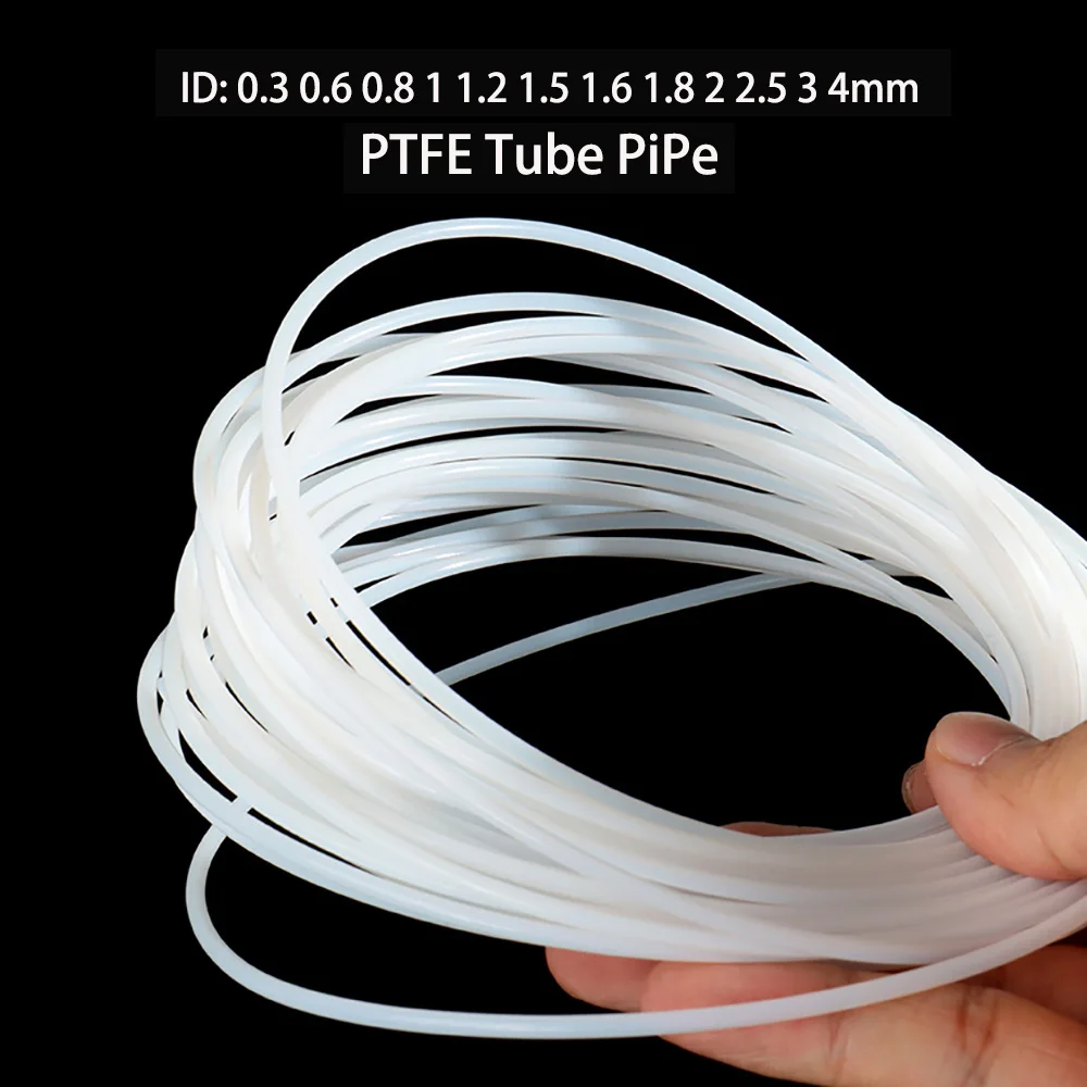 Corrosion Resistant Insulated PTFE Tubing 1 To 5M ID 0.3 To 3mm High Temperature Capillary Pipe For 3D Printer Extruder Parts
