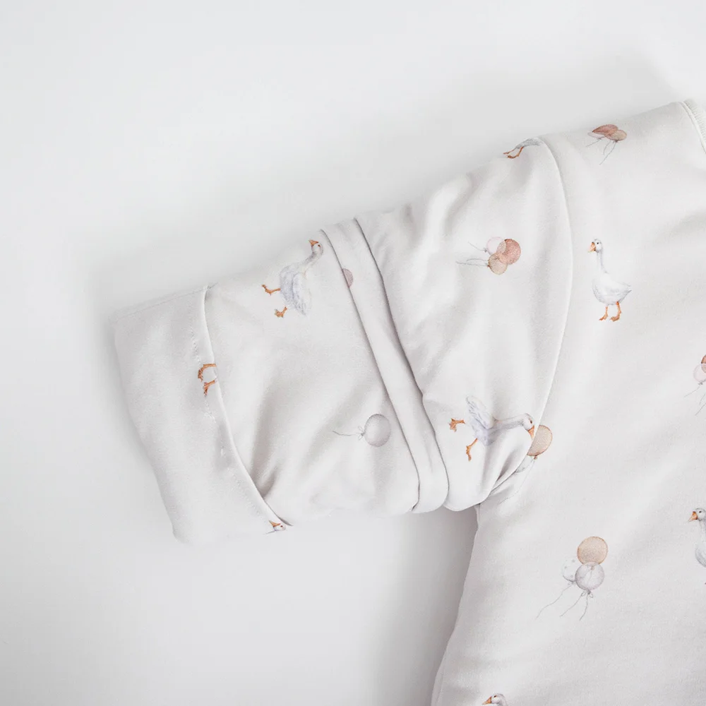 Sleeping Bag For Babies 0-24M Soft Cotton Breathable 2-Ways Zipper Cute Animal Print Baby Sleeping Bag With Removable Sleeves