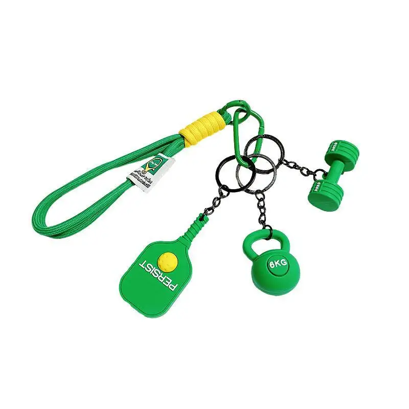 S 1PC PVC Pickleball Bag Tag Keyring Portable Pickball Pendant For Party Hoilday Handbag Birthday Gift Car Keychain