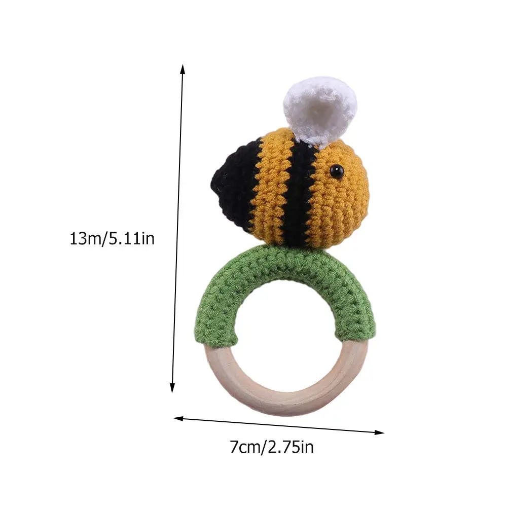 1 Stuks Bee Hand Baby Gebreide Zachte Baby Molaire Bijtring Rustgevend Speeltje Houten Kinderen Rustgevend