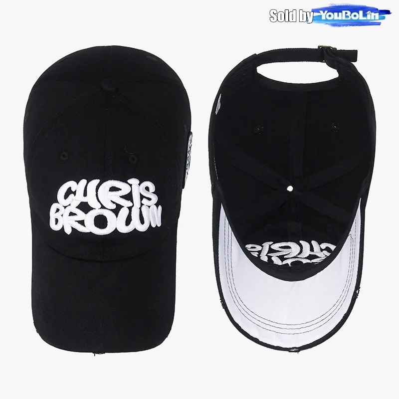 خطابات 3D التطريز حافة هول ممزق القطن قابل للتعديل قبعة بيسبول قبعة الشمس قبعات سائقي الشاحنات قبعات للآباء