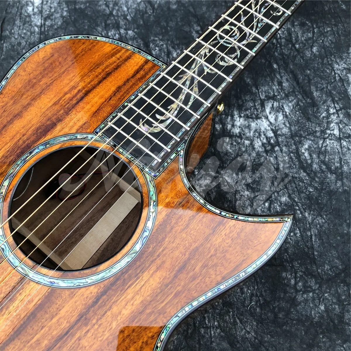 جميع كوا وود PS14 جيتار صوتي 41 بوصة كوتاواي أذن البحر ترصيع الأبنوس لوحة أصابع جيتار