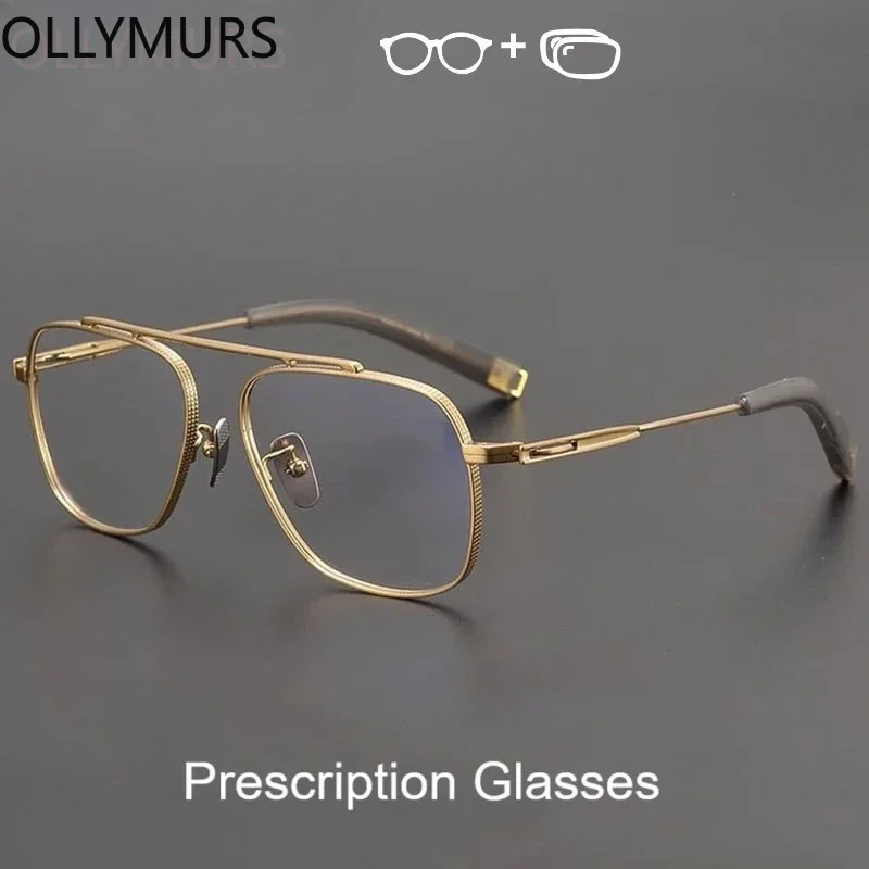 

OLLYMURS Prescription Glasses Men Square Anti Blue Light Computer Eyeglasses High Quality Myopia Photochromic Eyewear
