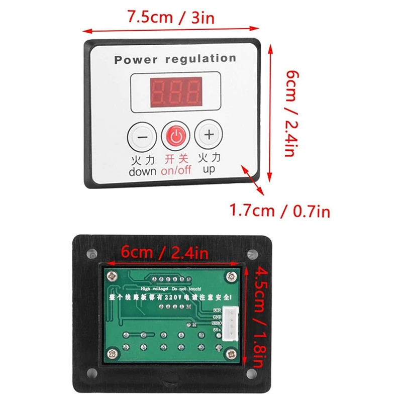 10000W SCR Digital Voltage Regulator Control Dimmer Thermostat , Voltage Controller SCR Controller Voltage Regulator