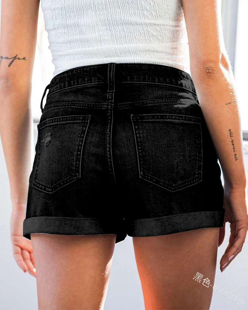 Women\'s casual slim-fit denim shorts for spring/summer