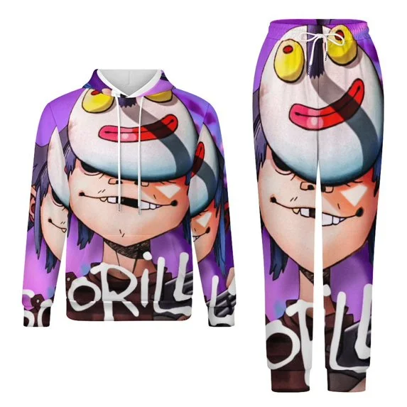 

Рок-группа Gorillaz, комплекты толстовок с 3d принтом для мужчин и женщин, модная толстовка с капюшоном + брюки, комплекты из 2 предметов, спортивный костюм для косплея, мужские комплекты из 2 предметов