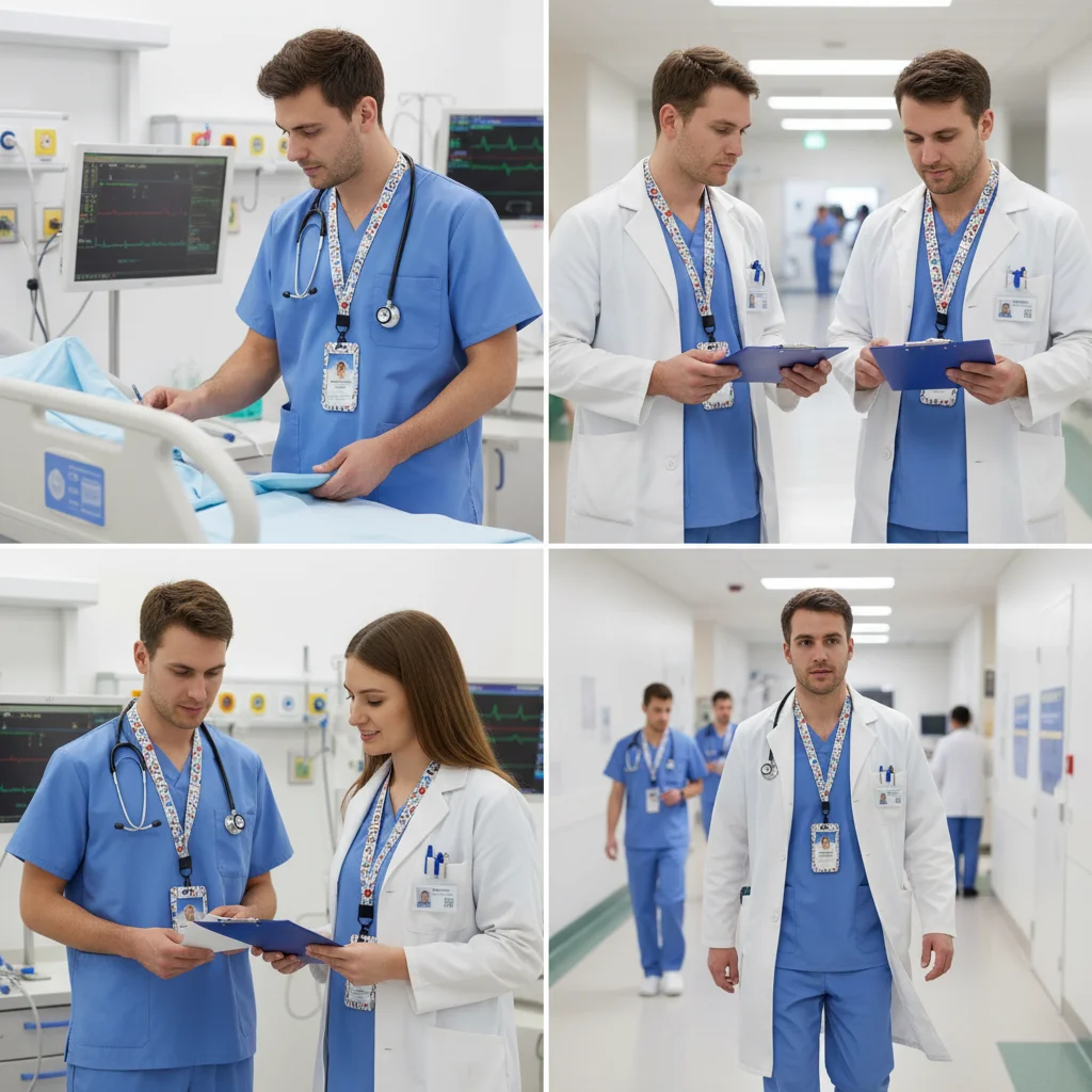 Smycz do identyfikatora medycznego, etui na identyfikator lekarza, smycze na szyję dla kobiet, etui na karty, brelok do kluczy, prezent