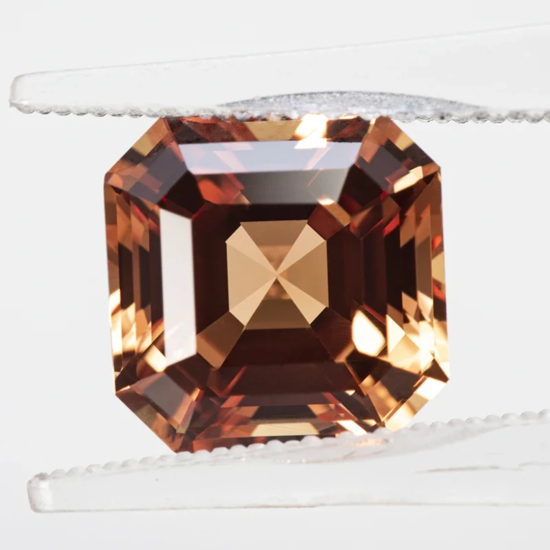 Top Lab Grown Sapphire Orange Square Asscher Cut VVS1 Gemstone Charms DIY For Jewelry Making Material Selectable AGL Certificate