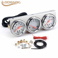 Chrome  52MM 2inch Triple gauge kit  Water temp Volt meter Temperature gauge Oil press Pressure Gauge Car meter