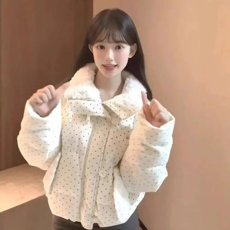 

Милая милая женская зимняя свободная повседневная толстая пушистая куртка, корейская модная женская хлопковая стеганая куртка, теплая универсальная мода