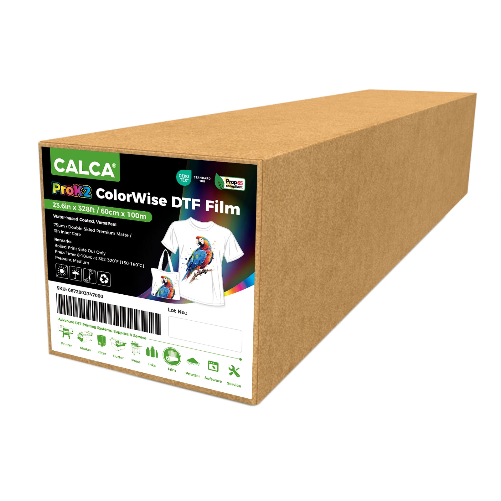

US Stock CALCA ProK2 23.6in x 328ft/60cm x 100m VersaPeel ColorWise DTF Film Roll DTF Special Paper Film Double sided Wholesale