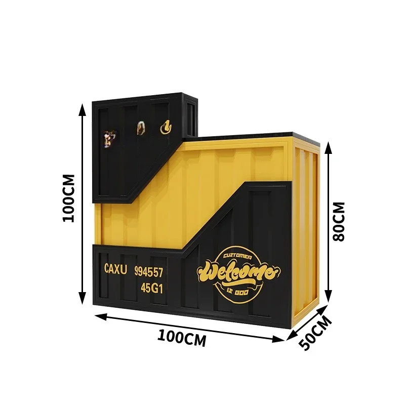 Industrial style bar checkout page Container wrought iron commercial bar KTV gym dance studio cafe front desk