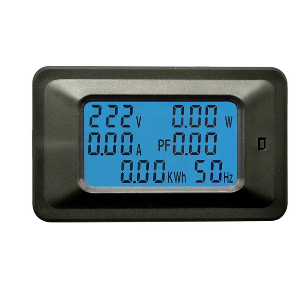 

Household Energy Meter Digital Display Black 20a 110-250V Multipurpose Power Voltage Current Meter Power Factor Frequency
